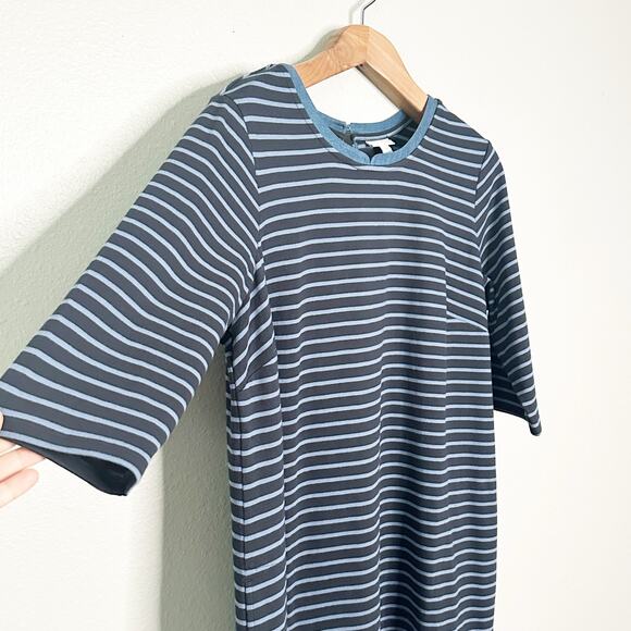J. Jill Women's Navy Blue Striped Chambray Denim Dress women’s Plus Size 1X - Picture 3 of 13